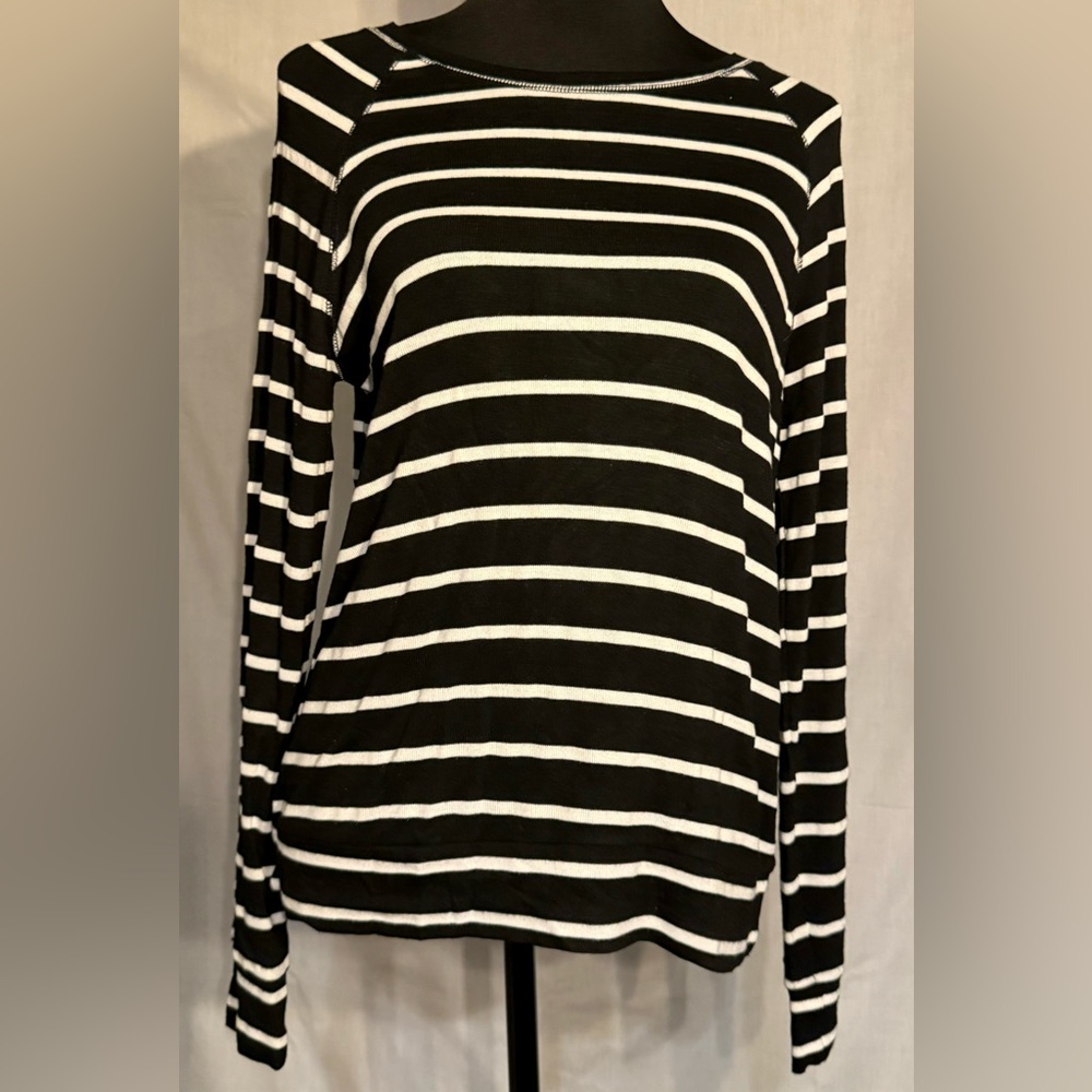 Black Striped Long Sleeve Top NWT